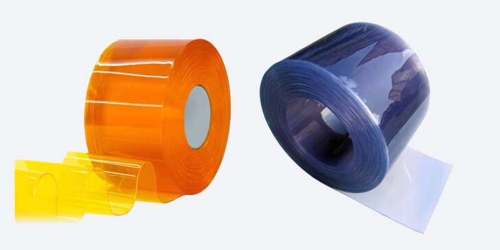 Tirai PVC Curtain Orange Blue Clear Transparan